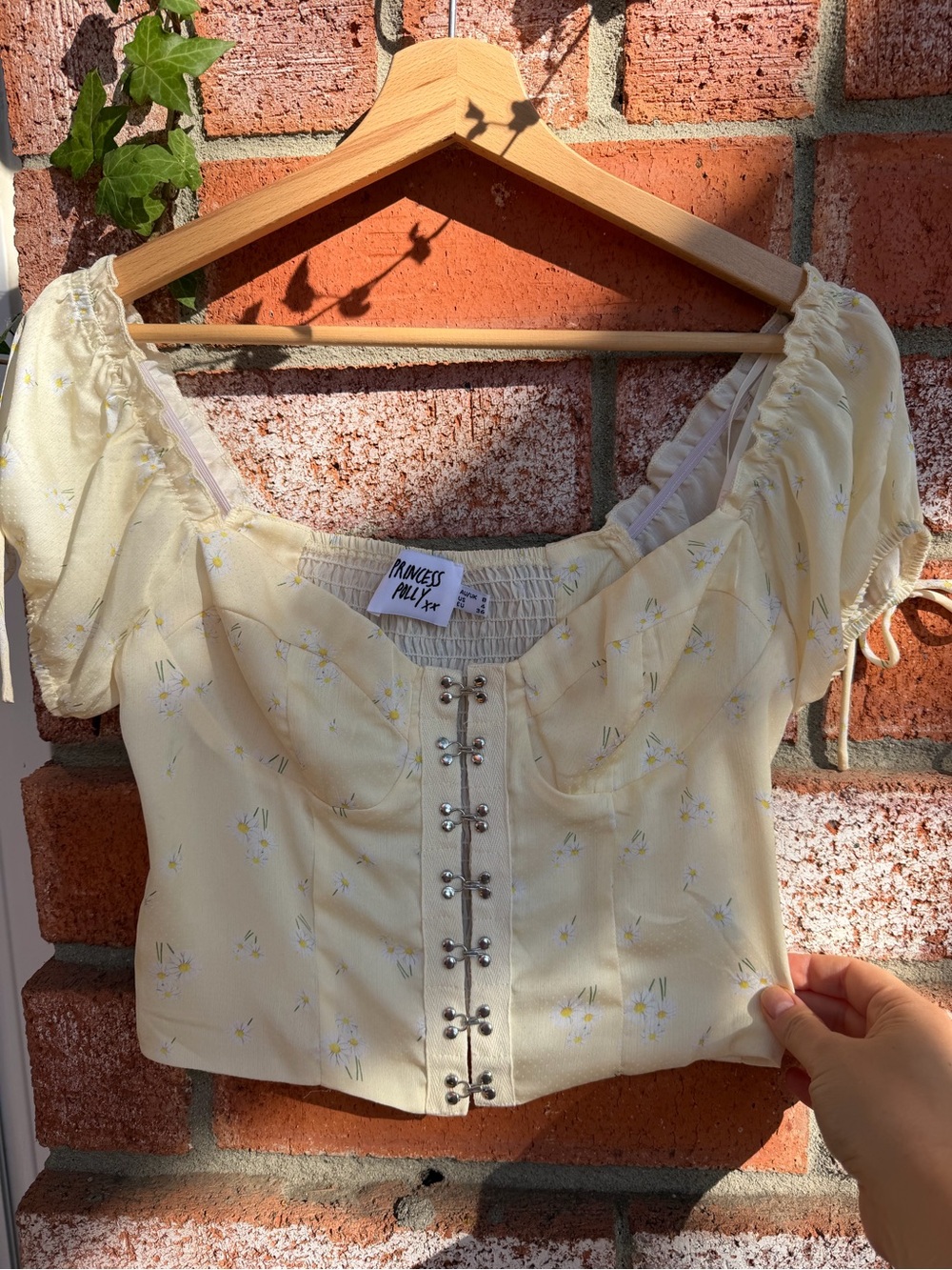 Cute Summer Daisy Floral Corset Crop Top US 4 - Picture 3 of 6